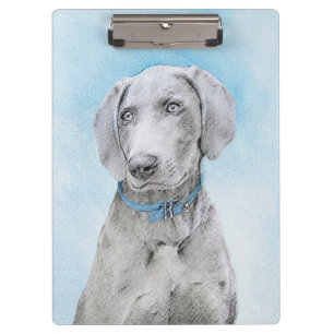 Carpeta De Pinza Pintura de Weimaraner - Arte de Perro Original.