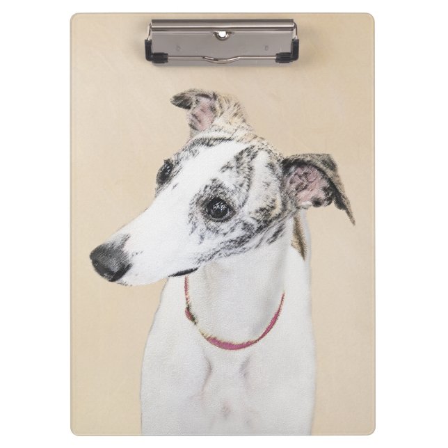 Carpeta De Pinza Pintura de Whippet - Arte Cute Original Perro (Anverso)