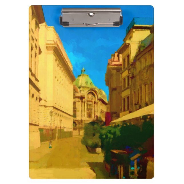 Carpeta De Pinza Pintura digital de la ciudad de Bucarest (Anverso)