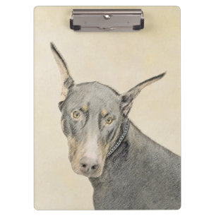 Carpeta De Pinza Pintura Doberman Pinscher - Original Dog Art