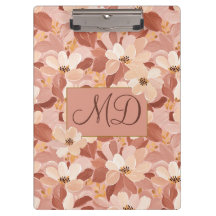 Pintura floral marrón melocotón