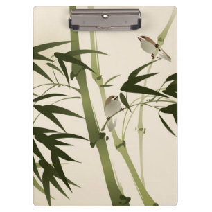 Carpeta De Pinza Pintura oriental del estilo, ramas de bambú