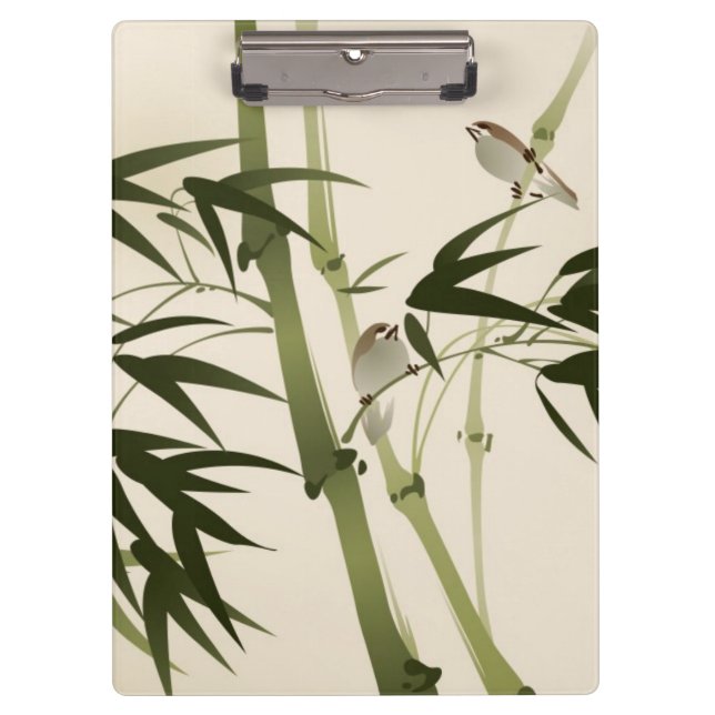 Carpeta De Pinza Pintura oriental del estilo, ramas de bambú (Anverso)
