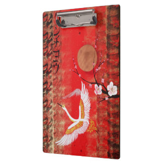 Carpeta De Pinza Pintura roja japonesa de Japón Sakura del sol de