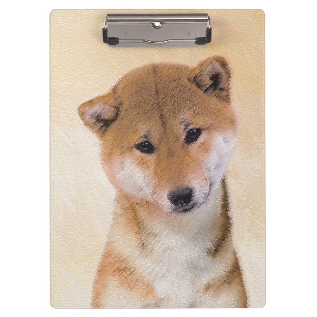 Carpeta De Pinza Pintura Shiba Inu (roja) - Arte Perro Original (Anverso)