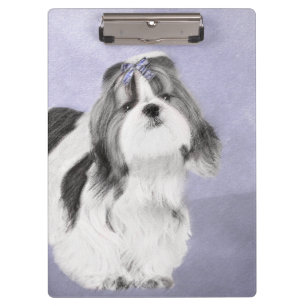 Carpeta De Pinza Pintura Shih Tzu - Arte original del perro.