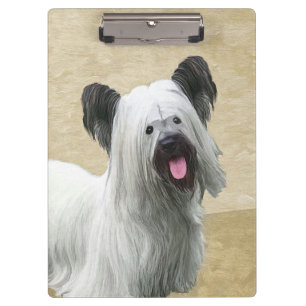 Carpeta De Pinza Pintura Skye Terrier - Arte Perro Original.