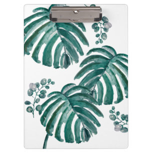 Carpeta De Pinza Pintura tropical de hoja verde botánica