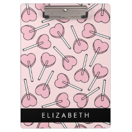 Carpeta De Pinza Pirulís rosados, pirulís de corazón, pirulí, tu no