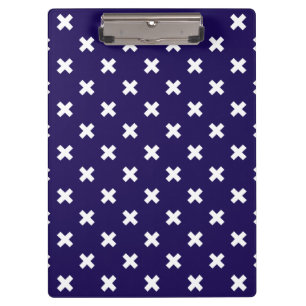 Carpeta De Pinza Pisos cruzados blancos sobre azul marino