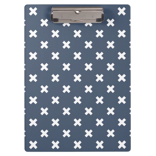 Carpeta De Pinza Pisos cruzados blancos sobre gris-azul (Anverso)