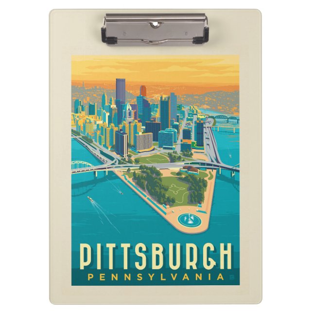 Carpeta De Pinza Pittsburgh, PA | Vista de ojos de pájaro (Anverso)