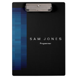 Carpeta De Pinza Pixel Negro Azul Moderno