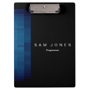 Carpeta De Pinza Pixel Negro Azul Moderno