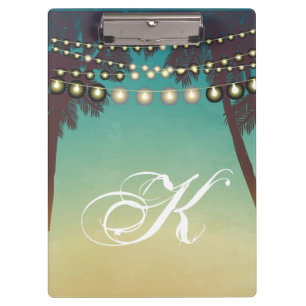 Carpeta De Pinza Placa Clip personalizada Beach Sunset Palm Trees S
