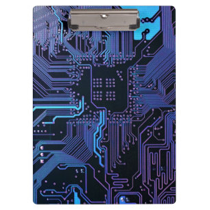 Carpeta De Pinza Placa de circuito electrónico azul del nerd de sal