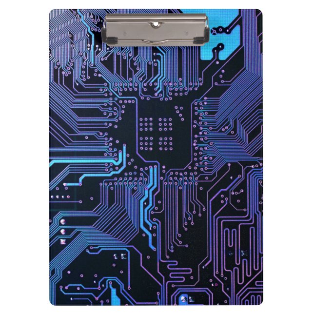 Carpeta De Pinza Placa de circuito electrónico azul del nerd de sal (Anverso)