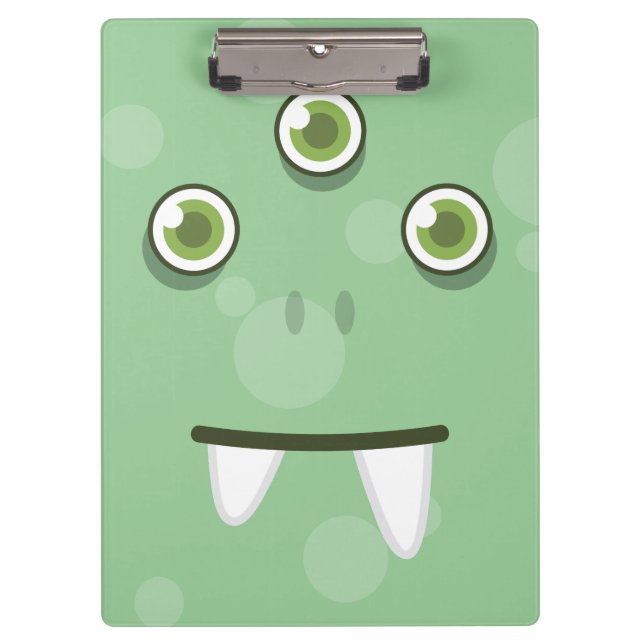 Carpeta De Pinza Placa de clip de cara de monóster verde (Anverso)