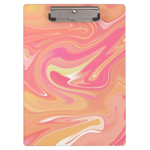 Carpeta De Pinza Placa de clip de mármol naranja