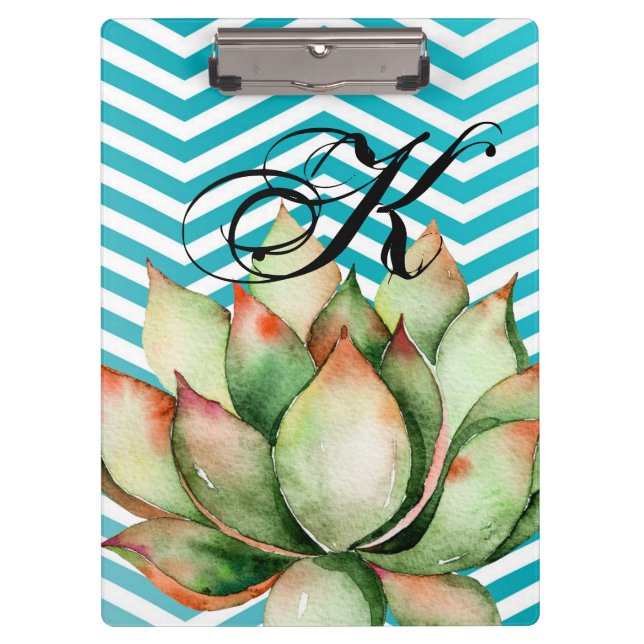 Carpeta De Pinza Placa de clip personalizada Boho Cacti Cactus Succ (Anverso)