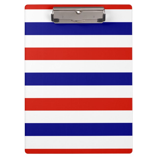 Carpeta De Pinza Placa de clip rojo blanco y azul (Anverso)