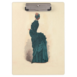 Carpeta De Pinza Placa de moda victoriana antigua: vestido con poli
