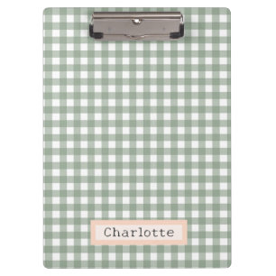 Carpeta De Pinza Placa verde de sabio suave personalizada