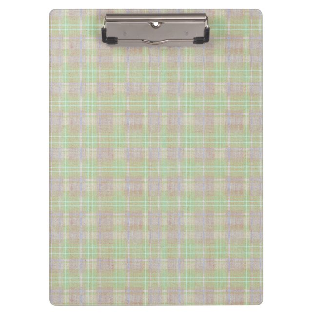 Carpeta De Pinza Plaid de Salvia Neutral Desgastada (Anverso)