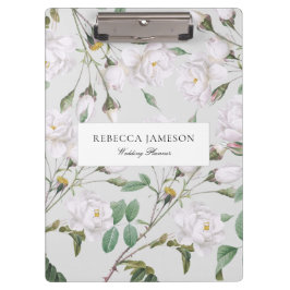 Carpeta De Pinza Planificador de rosas blancas antiguas