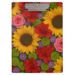 Carpeta De Pinza Planner de girasol y Rosa