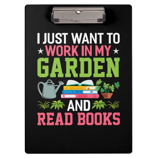 Carpeta De Pinza Plantar Amante En Mi Gargen Y Leer Libros (Anverso)