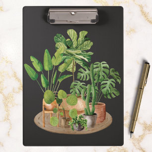 Carpeta De Pinza Plantas de Interior Tropicales Verde Acuarela