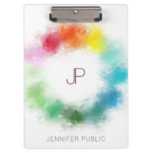 Carpeta De Pinza Plantilla de colores elegante moderna con monogram