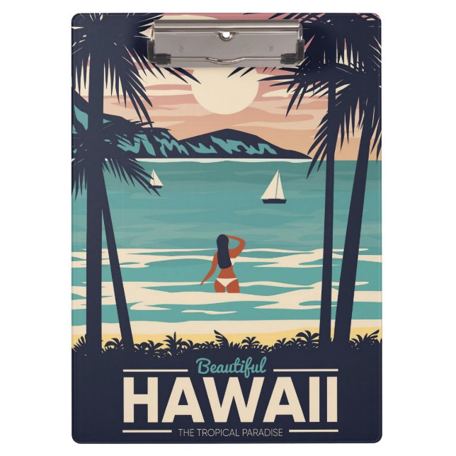 Carpeta De Pinza Playa de Hawaii con estilo (Anverso)