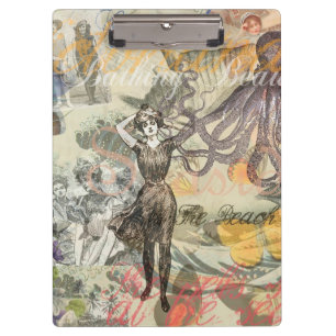Carpeta De Pinza Playa de Pulpo Antiguo Steampunk Costero