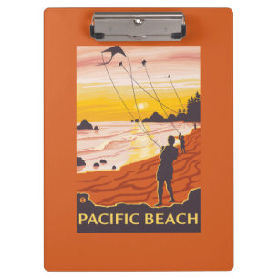 Carpeta De Pinza Playa y cometas - playa pacífica, Washington