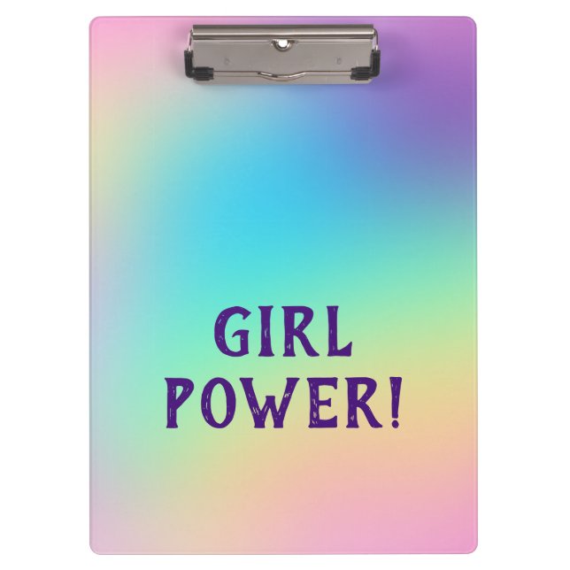 Carpeta De Pinza ¡Poder chica! Arcoiris pastel (Anverso)