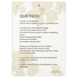 Carpeta De Pinza Poema Inspirador de palabra escrita en silencio