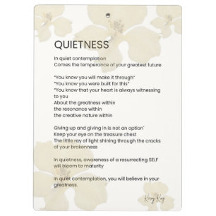 Carpeta De Pinza Poema Inspirador de palabra escrita en silencio