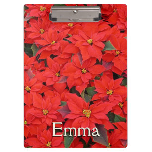 Carpeta De Pinza Poinsettias rojas Navidad la foto floral navideña