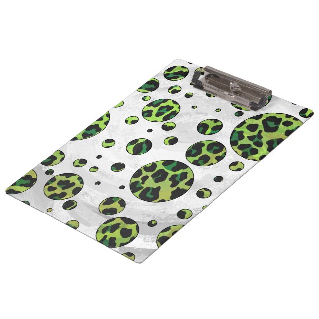 Carpeta De Pinza Polka Dot Leopardo Negro y Verde (Angular)