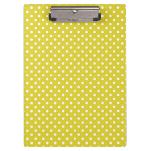 Carpeta De Pinza Polkadot amarillo y blanco