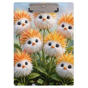 Carpeta De Pinza Pollito de Fantasía Flores Jardín Mono