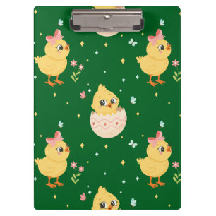 Carpeta De Pinza Pollito de Pascua Lindo con Patrón Sin Costuras de