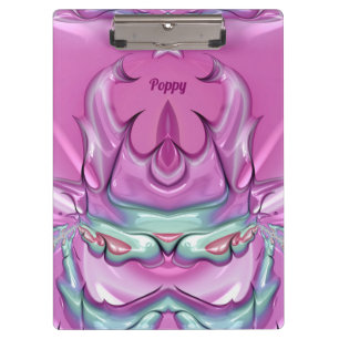 Carpeta De Pinza ¡POPPY ~WOW! ¡EXTRAÑO! Blanco gris rosado y erigos