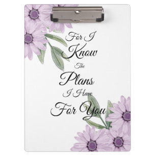 Carpeta De Pinza "Porque Conozco Los Planes Que Tengo Para Ti"