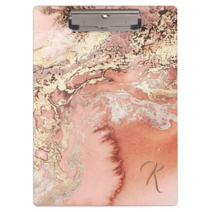 Carpeta De Pinza Portafolio mini personalizado inicial mármol rosa 