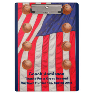 Carpeta De Pinza Portapapeles, Bandera Americana, entrenador de bal
