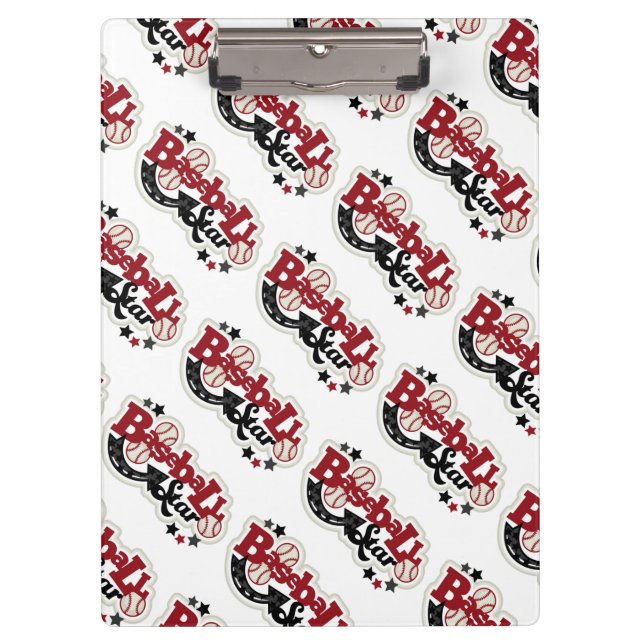 Carpeta De Pinza Portapapeles/Estrella de béisbol (Anverso)