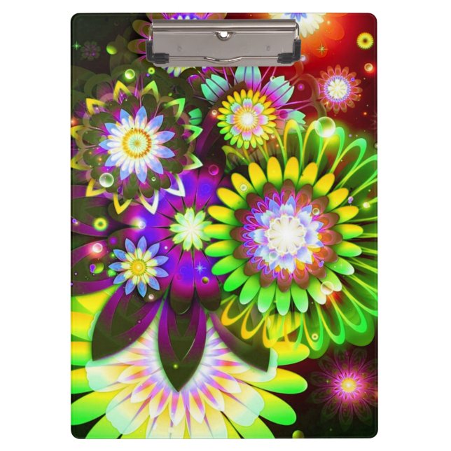Carpeta De Pinza Portapapeles/Flores vibrantes (Anverso)